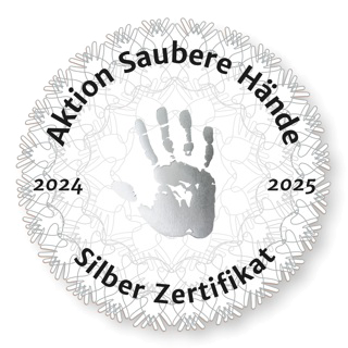 Silber Zertifikat der Aktion Saubere Hände Silber Zertifikat der Aktion Saubere Hände
